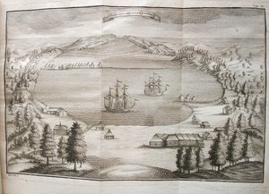 ペトロパブロフスク港の眺め、1755 年 作： Stepan Petrovich Krasheninnikov