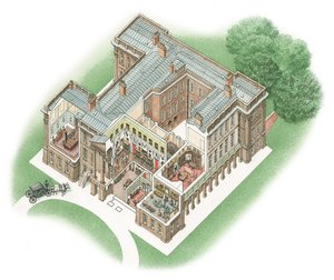 コルケ修道院、ダービーシャー州、1860-1914年頃（インク、水彩画）