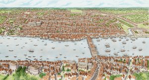 ジャコビアン・ロンドン（子供たち）、1603-1625年頃（インク、水彩画）
