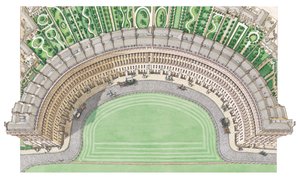 ロイヤル・クレッセント、バース、1780-1800年頃（インク、水彩画） 作： Stephen Conlin