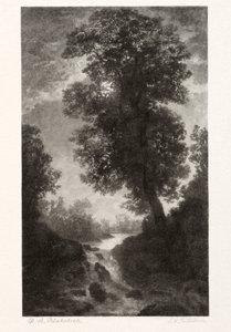 月光による滝、1887年。 作： Stephen Greeley Putnam