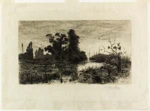 Schroon で — 夕方 作： Stephen Parrish