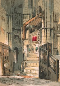 ウェストミンスター寺院。合唱団の南通路、1845 作： Stephen Sly