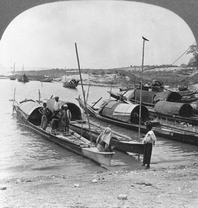 イラワディ川のボート、ミンガン、ビルマ、1908