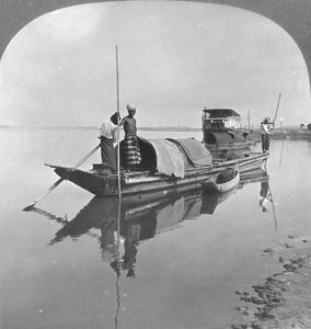 ビルマイラワディ川の船、ビルマ、1908年