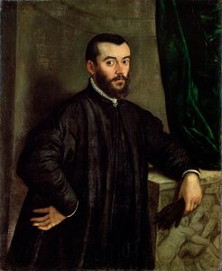 「医師アンドレアス・ヴェサリウスの肖像」1514-1564]、c1535-1545。 作： Steven van Calcar