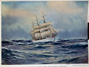 ウィリー・スタワー（1864-1931）の水彩画「エリザベート大公妃の船」。1909.パリ、装飾美術