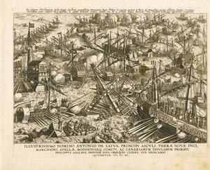 1571 年 10 月 7 日のレパントの戦い、1578 年頃 作： Stradanus