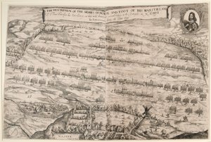 馬の軍隊と陛下の足、トーマスフェアファックス卿の説明。 1645年6月13日 作： Streeter