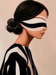 優雅な目隠しをした女性