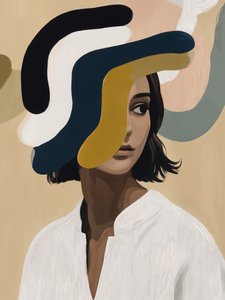 思索にふける抽象的な眼差し 作： 