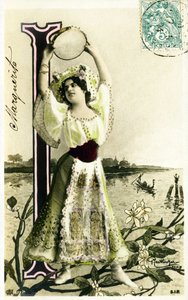 I：Mlle Fischer、1900年代のアーティスト-はがきのAAlphabet 作： Studio Reutlinger