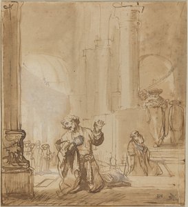 取税人とパリサイ人のたとえ話 作： Studio of Rembrandt van Rijn