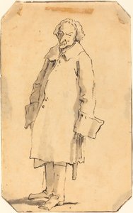 素晴らしいコートとブーツを身に着けている立っている男 作： Style of Giovanni Battista Tiepolo
