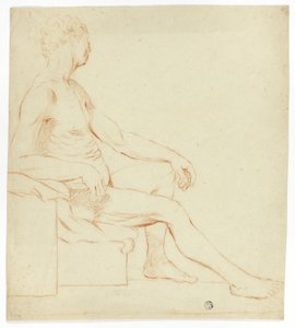 座ったアカデミックな男性ヌード 作： Style of Jacques Louis David