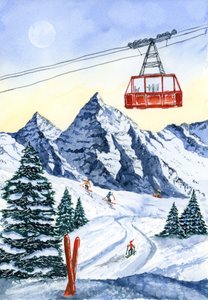 冬山スキー 作： 
