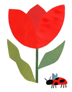 赤いチューリップとてんとう虫 作： Susan Black