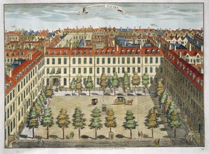 デヴォンシャースクエア、「Stow&39;s Survey of London」のパブ。 1754年 作： Sutton Nicholls