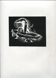 テムズボート（ラインブロックプリント） 作： Suzanne Cooper
