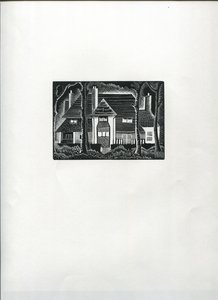 森の家（木版画） 作： Suzanne Cooper