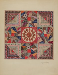 ベビーベッドカバー、c。 1936年。 作： Suzanne Roy