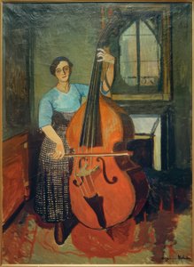 コントラバスを持つ女性 作： Marie Clementine (Suzanne) Valadon