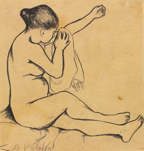 着席女性ヌード