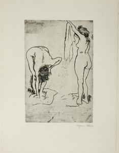 体を拭く女性2人 作： Suzanne Valadon