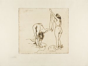 体を拭く女性2人 作： Suzanne Valadon