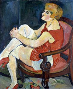 白いストッキングの女性、1924年。 作： Suzanne Valadon