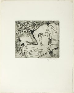 水際の女と子供 作： Suzanne Valadon