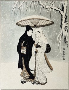 アートな日本 "の若いカップル 作： Suzuki (after) Harunobu