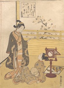 Optique Picture のぞきからくり、工房だ...、ca。 1788年。 作： Suzuki Harunobu