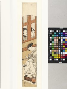 二人の男に狙われた手紙書きの花魁 作： Suzuki Harunobu