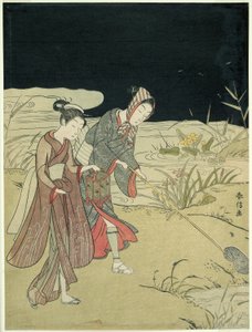 ホタルを捕まえる 作： Suzuki Harunobu