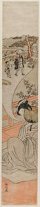 彼女の子供時代の遊女、c。 1770。 作： Suzuki Harunobu