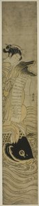 花魁鯉乗り 作： Suzuki Harunobu