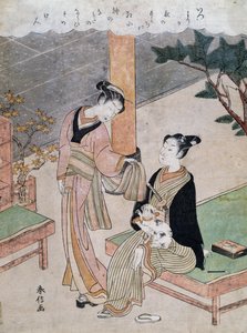 鈴木春信(1725-1770)の「花魁」(日本) 作： Suzuki Harunobu