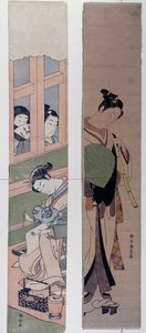 鈴木春信(1725-1770)の「花魁」(日本) 作： Suzuki Harunobu