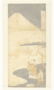 富士山を眺める歌人・山辺赤人 百人一首の詩（連載タイトル） 百人一首の内 作： Suzuki Harunobu