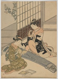 江戸時代の江戸時代のガチョウ、1766年頃（色版画） 作： Suzuki Harunobu