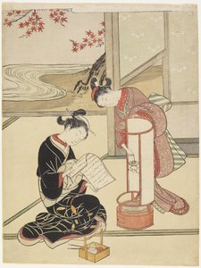 1766年以降のランタンの夕焼け 作： Suzuki Harunobu