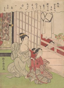 秋の立秋、約。 1765年。 作： Suzuki Harunobu