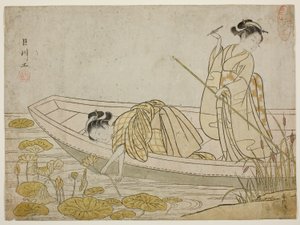 蓮の花を集める 作： Suzuki Harunobu