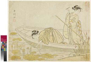 蓮の花を集めて、1765 作： Suzuki Harunobu
