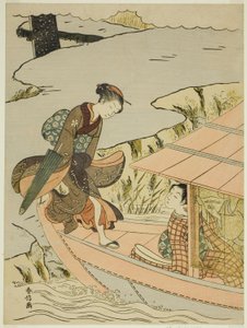 ボートに乗る女の子 作： Suzuki Harunobu