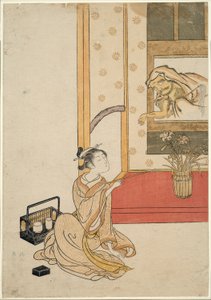 だるまに煙をあげる 作： Suzuki Harunobu