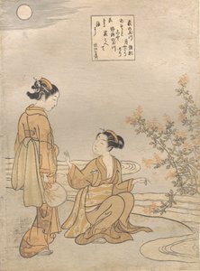 萩 の 多摩川。 作： Suzuki Harunobu