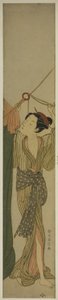 蚊帳を掛ける 作： Suzuki Harunobu
