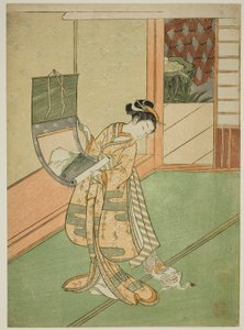 絵を掛ける（第三王女のパロディ） 作： Suzuki Harunobu
